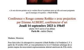 Mark Rothko - Conférence d'art  avec projection Rouge comme Rothko