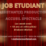 JOB ETUDIANT– Assistant(e) de production & accueil spectacle