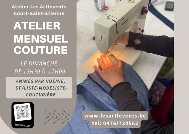 Atelier Les Artlevents | Cours de couture et création de modèles | Court-Saint-Etienne