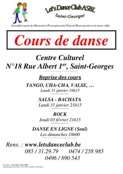 Let's Dance Club | Cours de danse | Saint-Georges-sur-Meuse