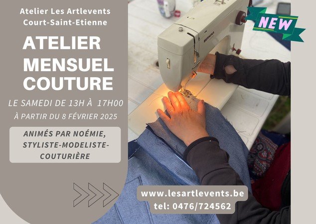 Atelier Les Artlevents | Cours mensuel de couture | Court-Saint-Etienne