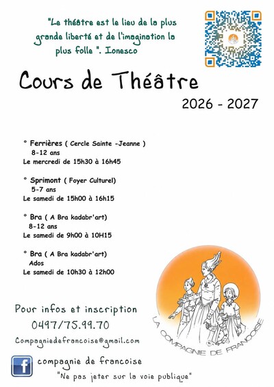 Compagnie de Françoise - Cours théâtre enfants 8-12 ans