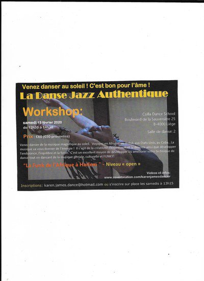 Karen James | Workshop Authentic Jazz Dance | Liège