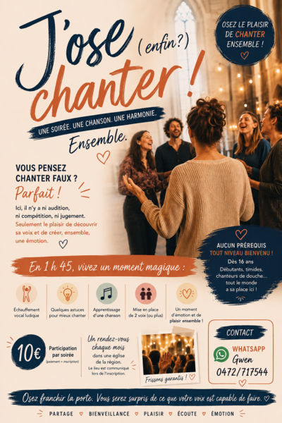 J'ose (enfin) chanter! Osez le plaisir de chanter ensemble.