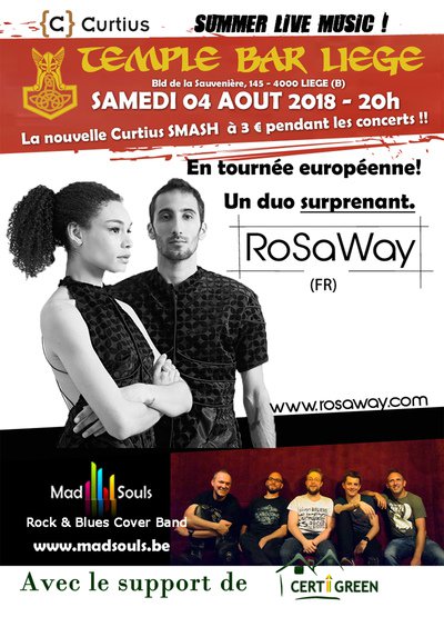 Rosaway(FR)+Mad Souls(Rock Cover) 4/8/18 Temple Bar Liège