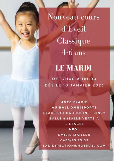 Ladschool : Ecole de danse - Cours d'éveil classique pour les 4-6 ans