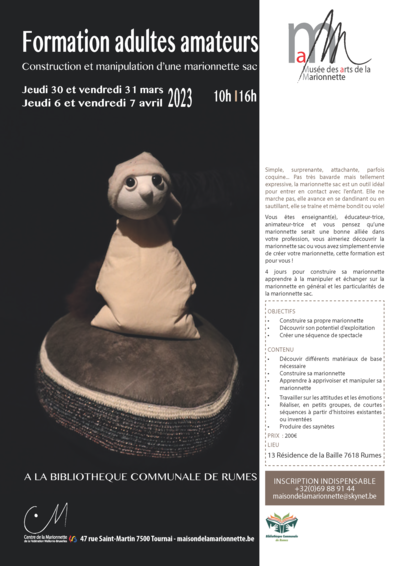 Maison de la Marionnette | Création d'une marionnette sac | Rumes