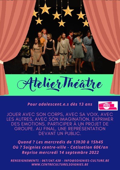 Centre culturel de Soignies - Atelier théâtre pour ados